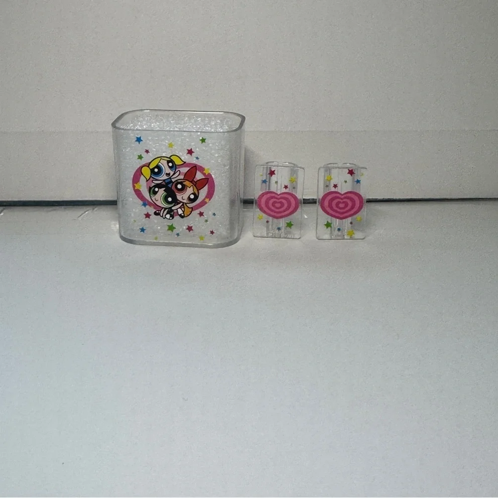 Powerpuff Girls Clear hearts charger cover and cable protector